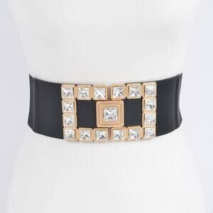 Rhinestone Buckles Plus Size Elastic Belt HB8647